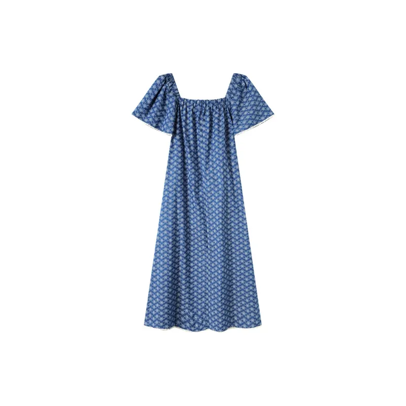 MRR&CO. Short Sleeved Dress Women's Blue-1