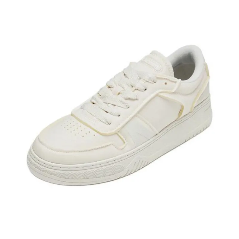 LACOSTE L001 Low Top Skateboard Shoes Men's Beige-1