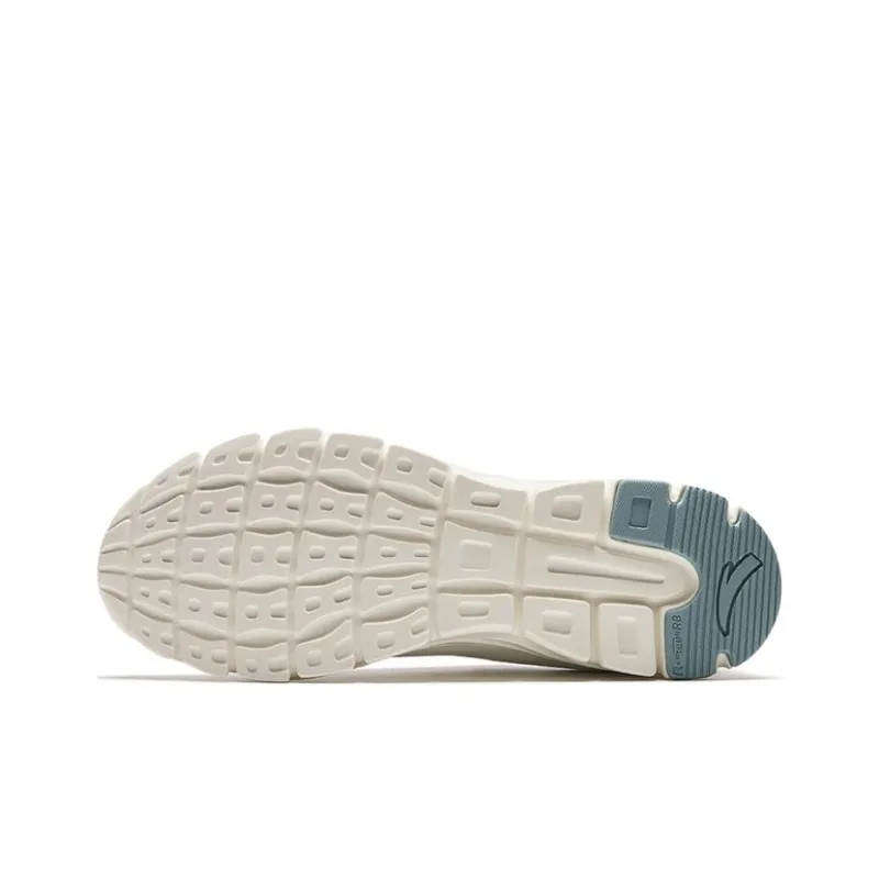 Anta Cushioning Slip Resistant Low Top Casual Running Shoes Women's White Pink Cyan-4