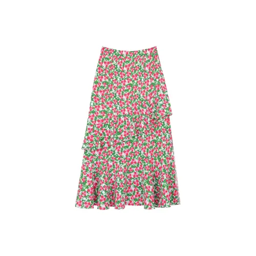 ELF SACK Casual Long Skirts Women's Pink Floral