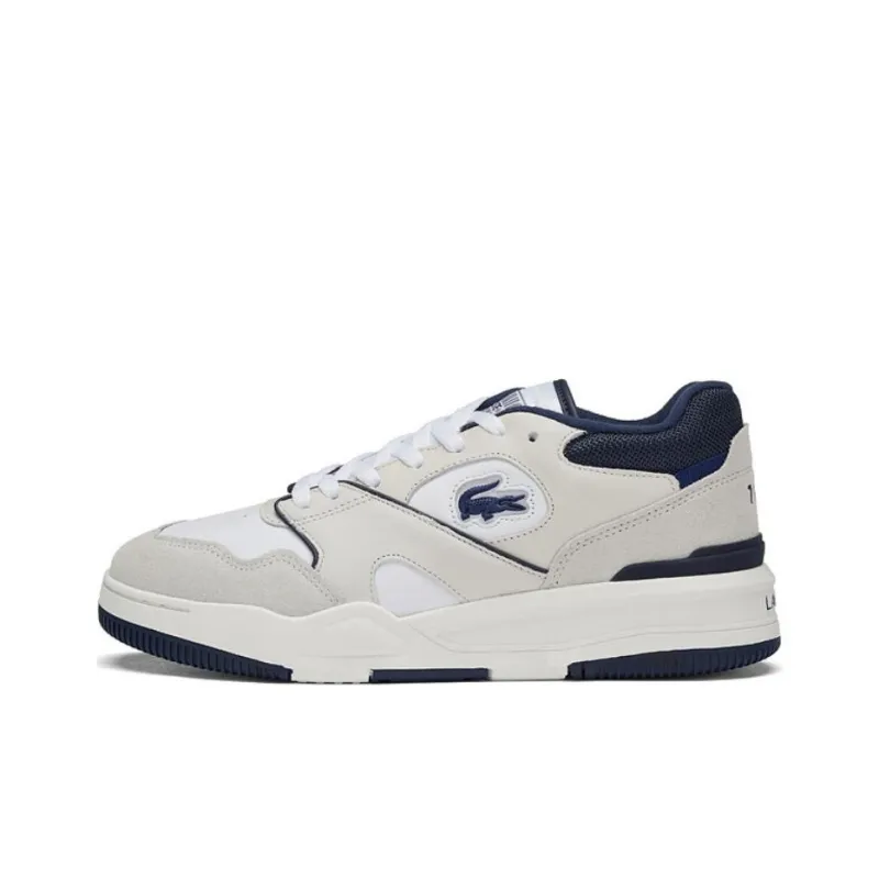 LACOSTE Low Top Skateboard Shoes Men's White Blue-0