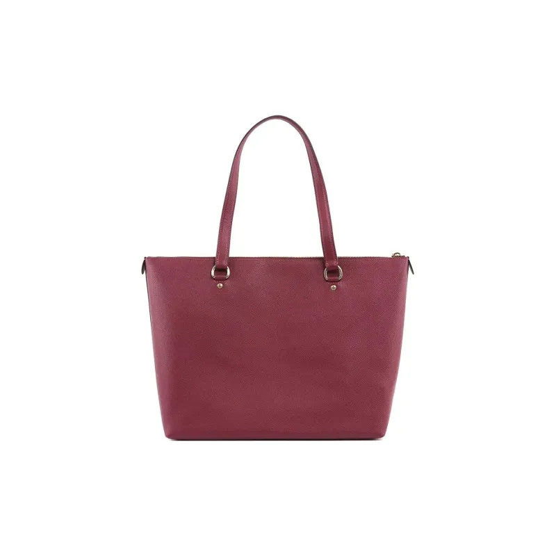 COACH Gallery Cross Grain Leather Tote Bag, Shopping Bag, Shoulder Bag, Handbag Tubas Women's Cherry Red-2