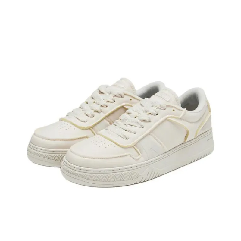 LACOSTE L001 Low Top Skateboard Shoes Men's Beige-2