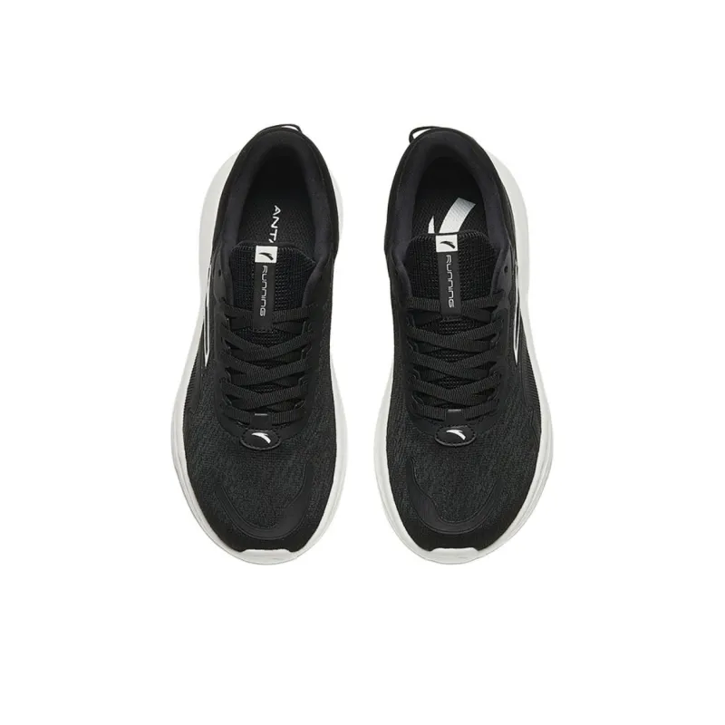Anta Shock Absorbers With Slip Resistant Features Low Top Casual Running Shoes Women's Black White-2