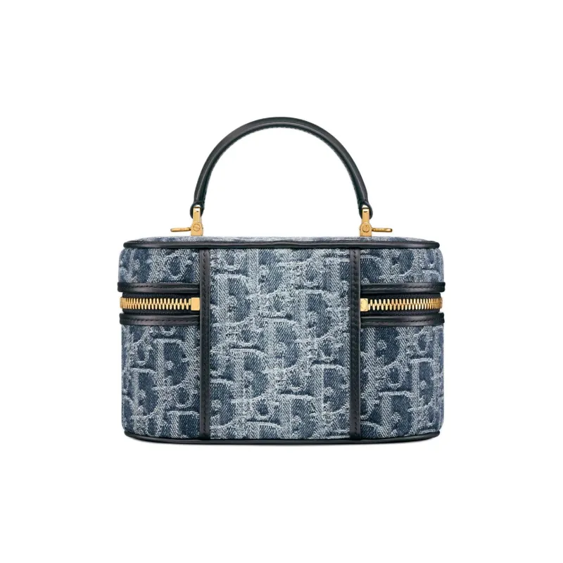 DIOR 30 Montaigne Oblique Jacquard Handbag Shoulder Bag Crossbody Bag Mini Women's Blue-3