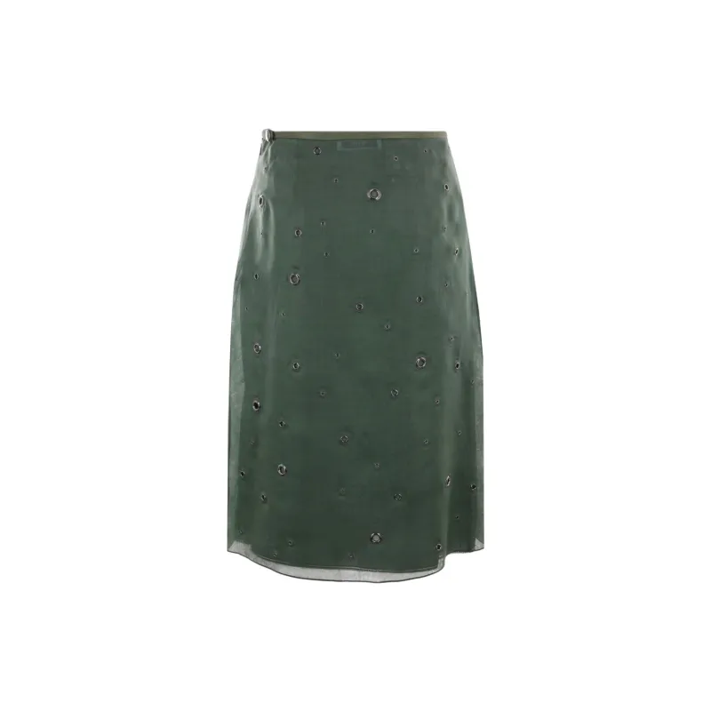 PRADA Casual Long Skirts Women's Green-1