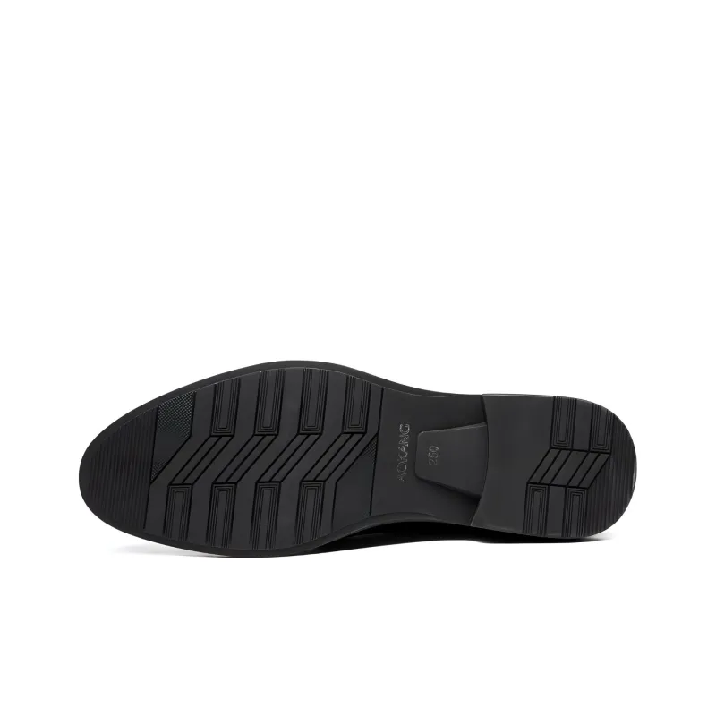 AOKANG Dress Shoes Men Low Top Black, Dark Brown-9