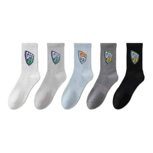 PLAN IN Mid-Calf Socks Unisex 5-Pack Gift Box Set