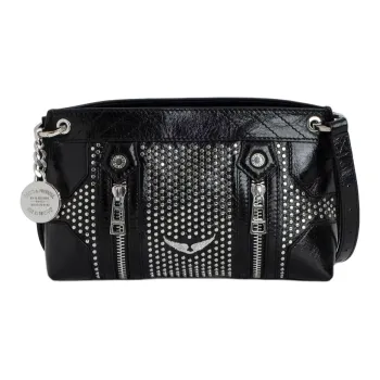 Zadig & Voltaire Calfskin Shoulder Bag, Crossbody Bag Unisex Black