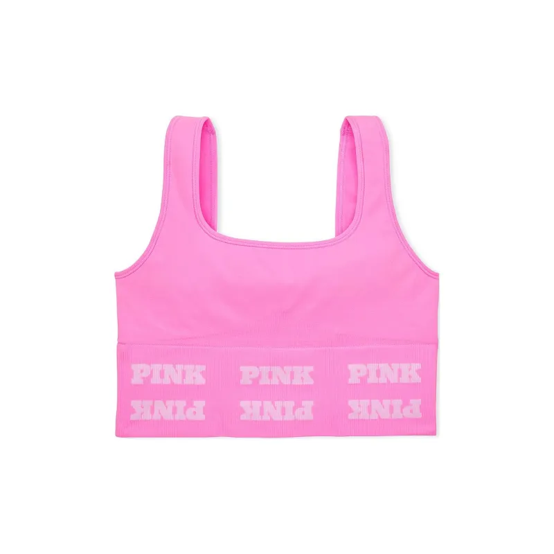 Victoria's Secret PINK SEAMLESS LOGO SPORTS BRA /Lola Pink Bra Women's Laura Pink-0