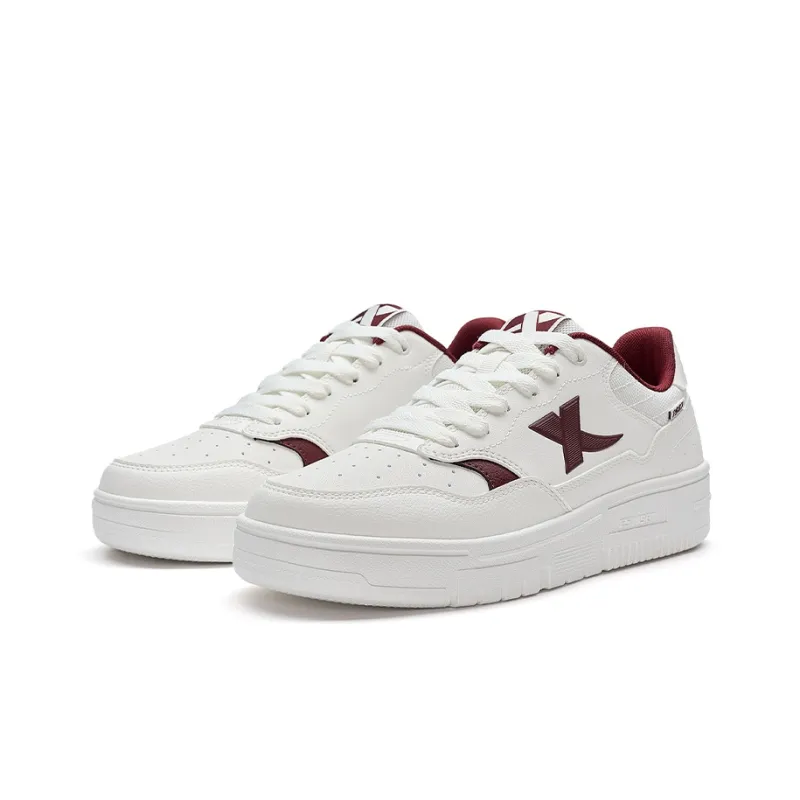 XTEP Air Force 1 Coverage Wear Resistant Lightweight Low Top Skateboard Shoes Men's Sail White/Team Red-4