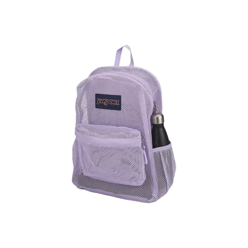 JanSport Recycled Polyester Mesh Backpack Unisex Light Purple-3