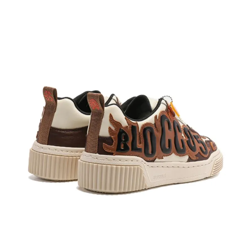 BLOCCO5 Low Top Skateboard Shoes Unisex Brown-4