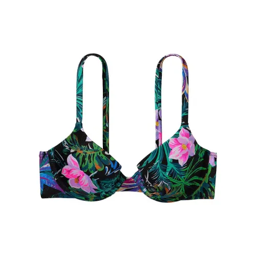 Victoria's Secret Bikinis Women's Black Tropical/Multicolor