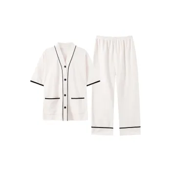 Close-fitting Areas Pajama Set Women's Apricot
