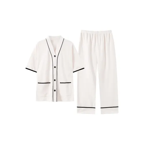 Close fitting Areas Pajama Set Women's Apricot