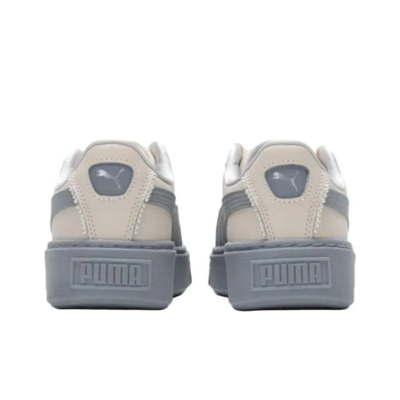 PUMA Basket Platform Shoes 'Pearl White Blue' Women's-3