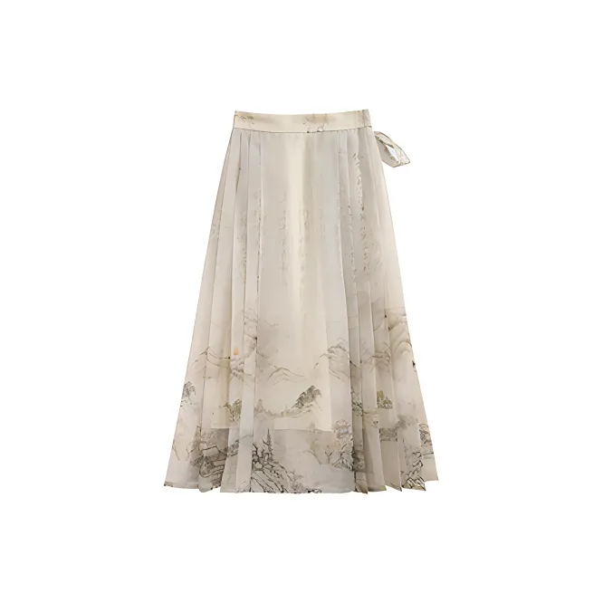 ZIHAN Casual Long Skirts Women's Misty Green-1