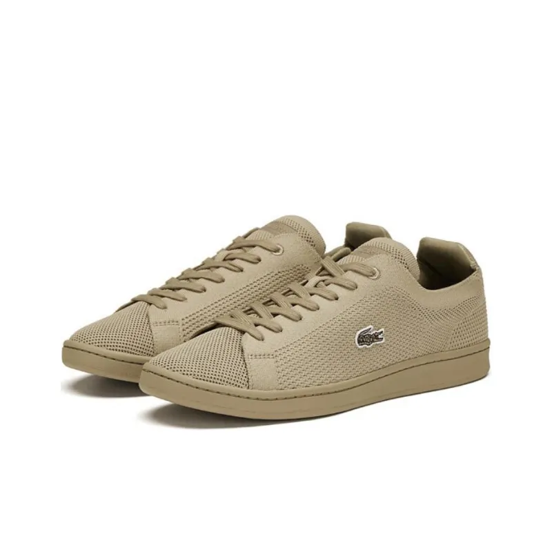 LACOSTE Anti Slip Wear Resistant Low Top Skateboard Shoes Men's Light Brown-2