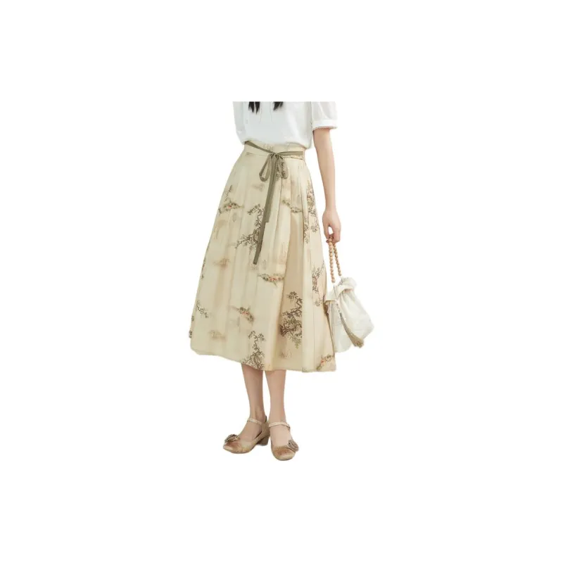 ZIHAN Casual Long Skirt Women's Khaki-3