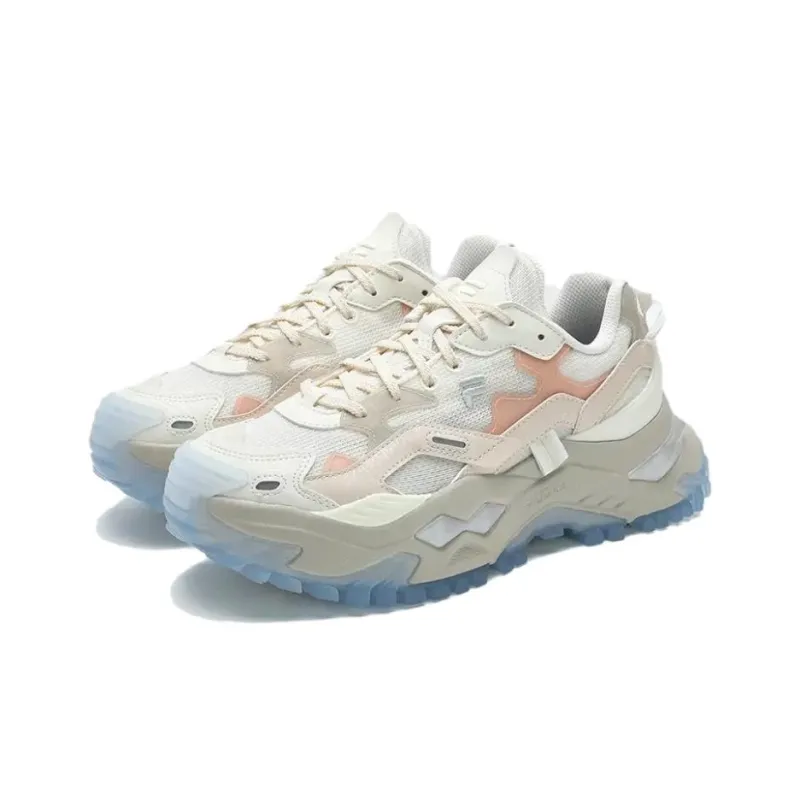 FILA FUSION BIANCO Anti Slip Wear Resistant Low Top Running Shoes Women's White Pink-2