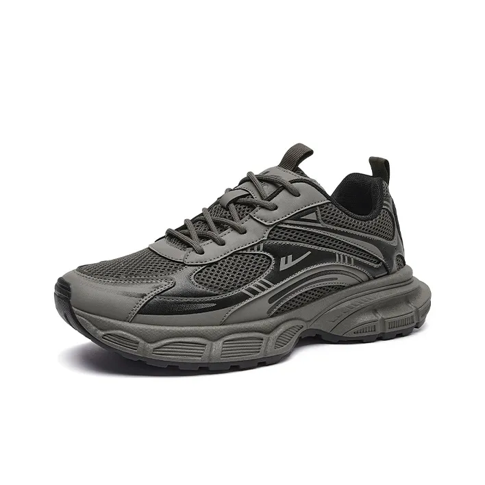 Warrior Breathable Low Top Chunky Sneakers Men's Brown-1