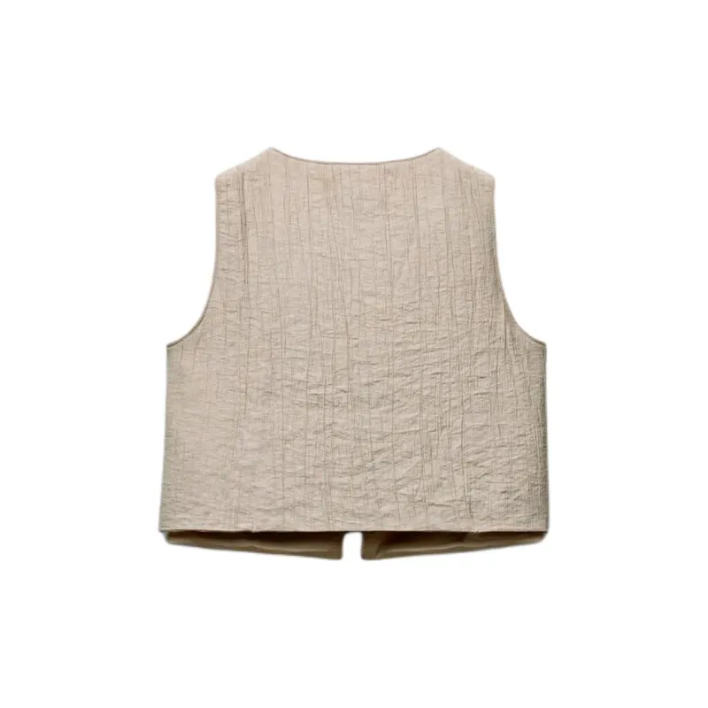 ZARA Vests Women's Yellow-1