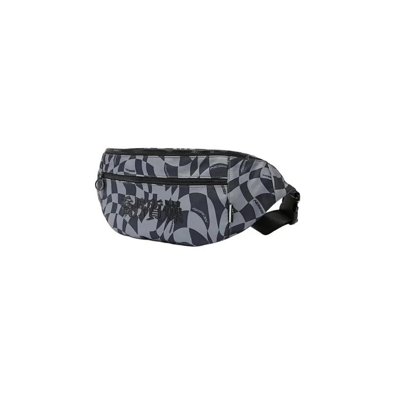 QIAODAN Polyester Fanny Pack, Shoulder Bag, Crossbody Bag Regular Unisex Asphalt Gray All Over Print-1