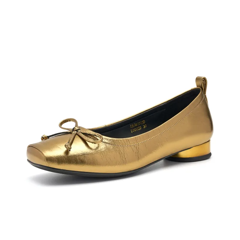 EBLAN Casual Single Shoes Women's Gold-1