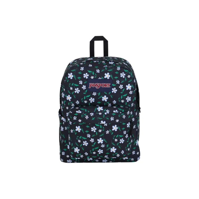 JanSport Recycled Polyester Backpack Unisex Black & White Green-0