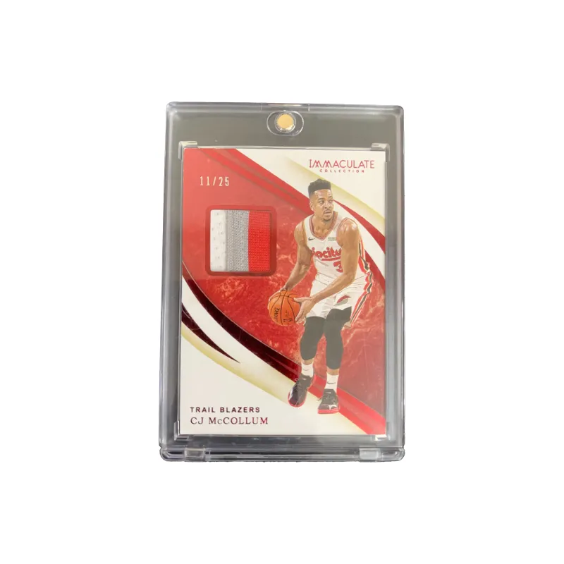 PANINI CJ McCollum 2019 20 Imm Trail Blazers Era Tricolor Patch Jersey Cut Material 11/25 Sports Cards 1 Pc-0