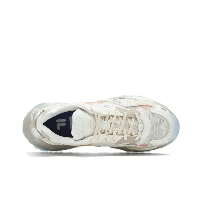 FILA FUSION BIANCO Anti Slip Wear Resistant Low Top Running Shoes Women's White Pink-7
