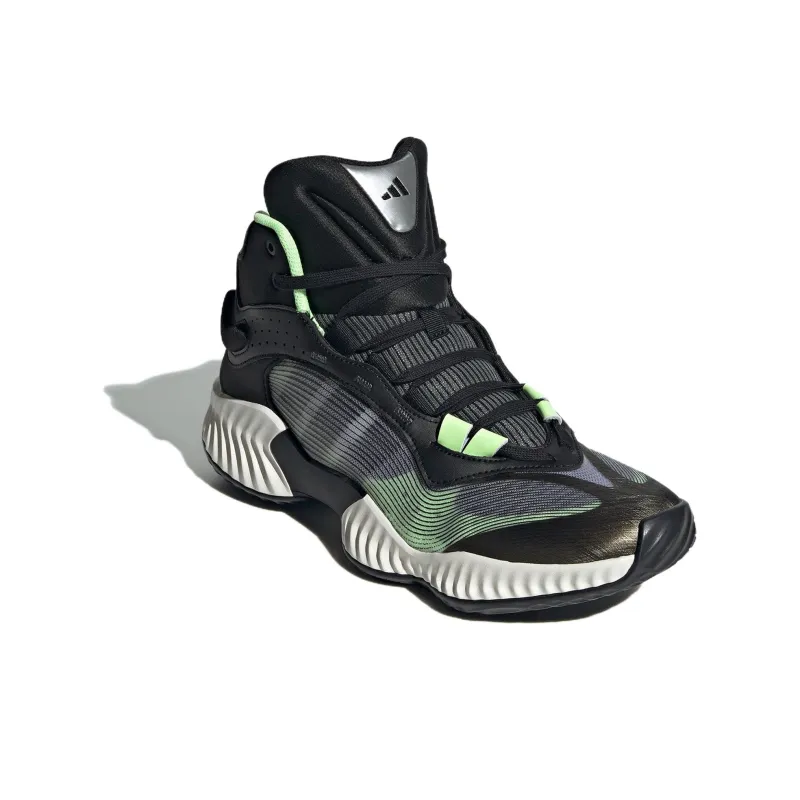 Adidas PRO VENTILATE Cushioned Slip Resistant Mid Top Basketball Shoes Unisex Black White Green-1