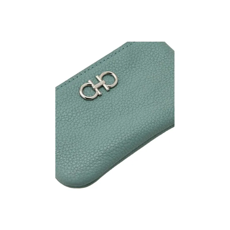 FERRAGAMO Leather Wallet Women's Green-4