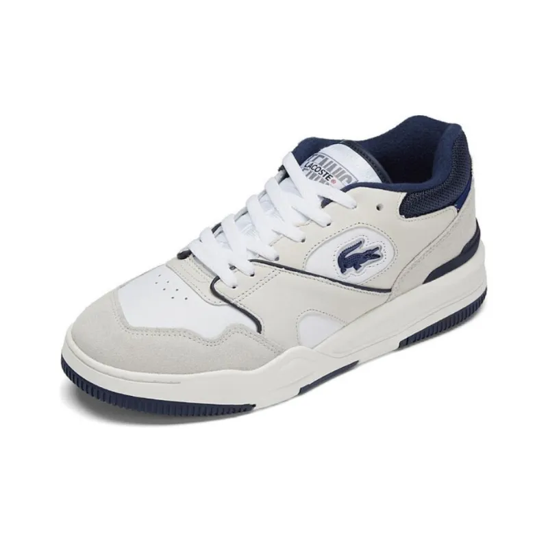 LACOSTE Low Top Skateboard Shoes Men's White Blue-1