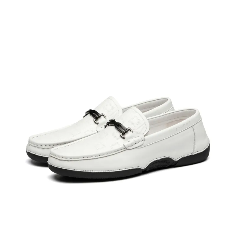 ST&SAT Beanie Shoes Cow Leather Casual Leather Shoes Men's Black White-6
