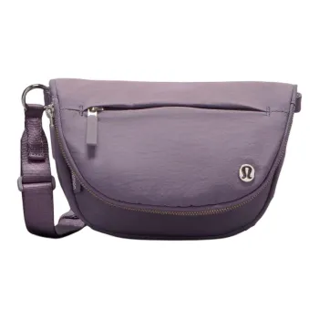 Lululemon Nylon Shoulder Bag Crossbody Bag Regular Unisex Purple Gray