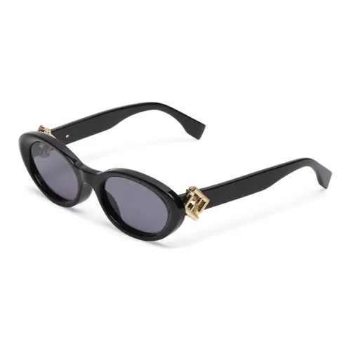 FENDI Acetate Oval Sunglasses Women's Black