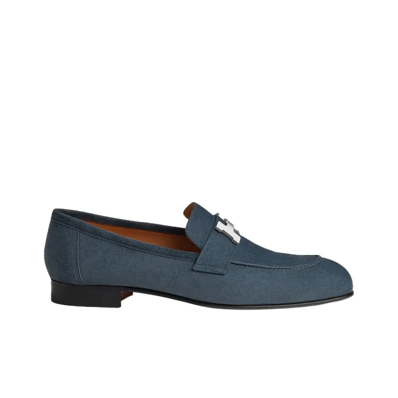 HERMES Paris Loafers Men's Sky Blue-1