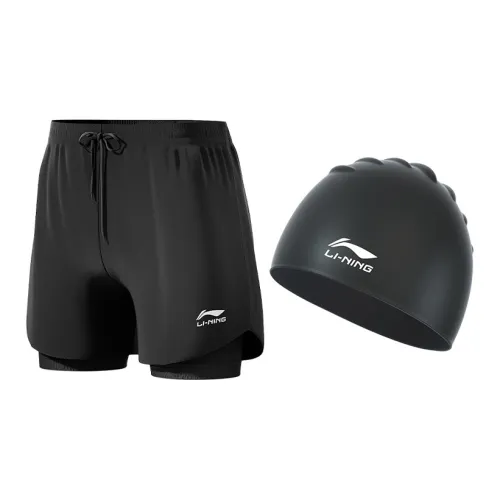 LiNing Swimming Sets Polyester Beach Pool Men's Black