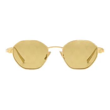 LOUIS VUITTON Metal Irregular Shape Sunglasses Men's Gold