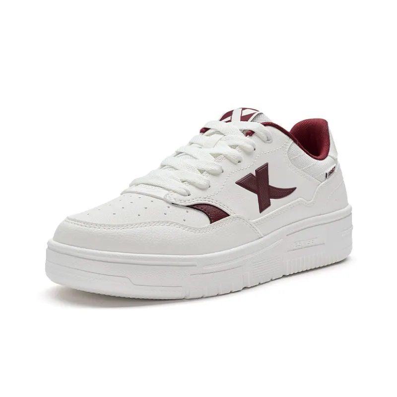 XTEP Air Force 1 Coverage Wear Resistant Lightweight Low Top Skateboard Shoes Men's Sail White/Team Red-2