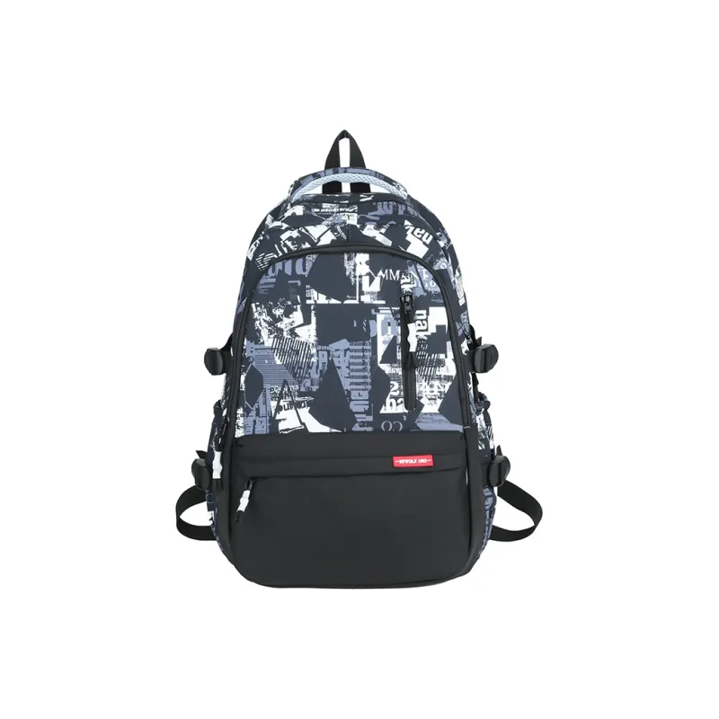 Alcohol Dragon Nylon Backpack Regular Unisex White/Black-17