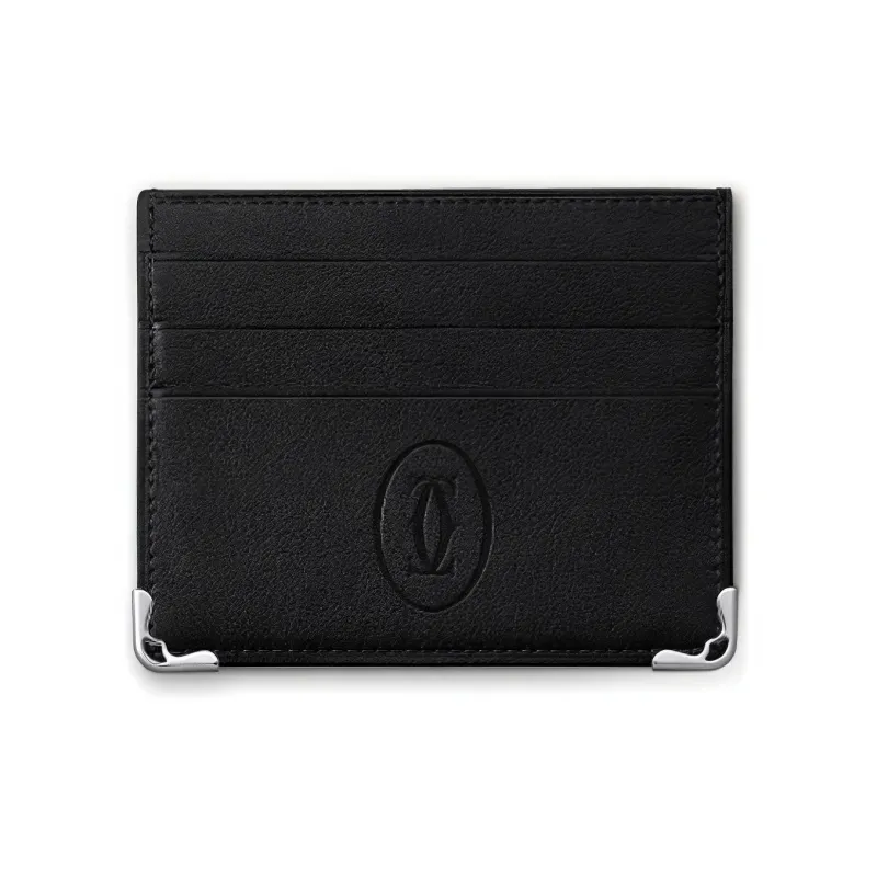 CARTIER Must De Cartier Cow Leather Card Holder Women's Black-0