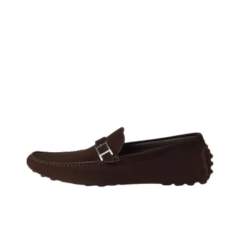 HERMES Beanie Shoes Men's Dark Brown