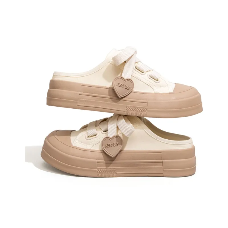 Feiyue TPR Sole Rubber Sole Abrasion Resistant Slip Resistant Closed Toe Slippers Women's Beige Brown-2