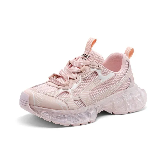 ST&SAT Chunky Sneakers Women's Low Top White/Pink/Blue-5