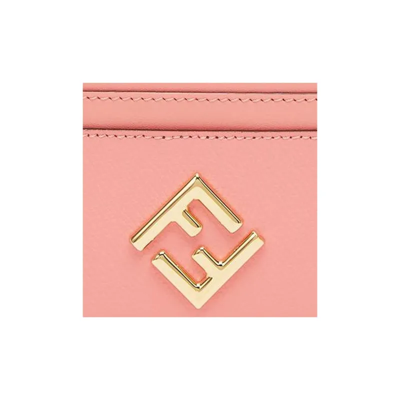 FENDI Calfskin Card Holder Women's Pink-3