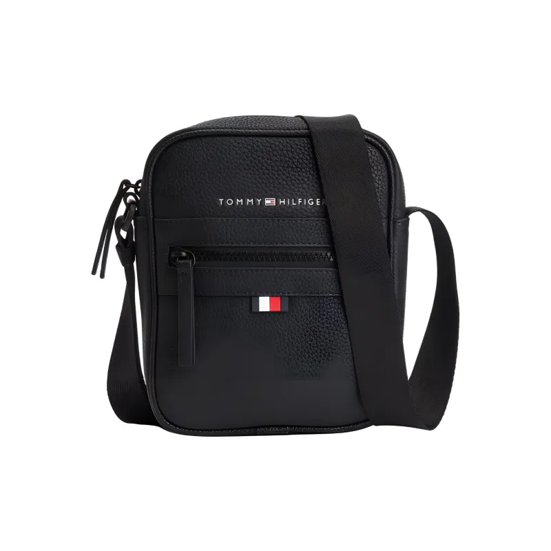 Tommy Hilfiger Artificial Leather Messenger Bag Crossbody Bags Small Size Men's Black-2