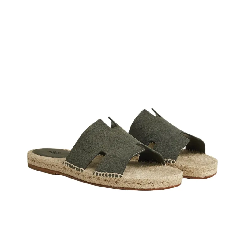 HERMES Antigua Slide Slippers Men's Forest Green-3